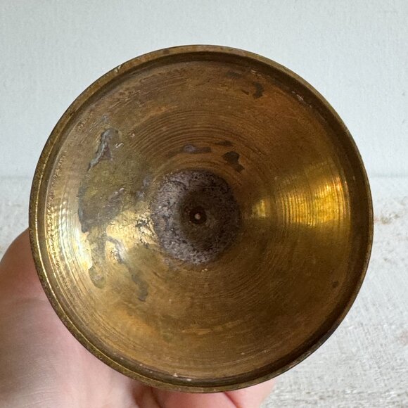 Vintage Brass Vase with Simple Detailing - Made in India - Picture 9 of 10